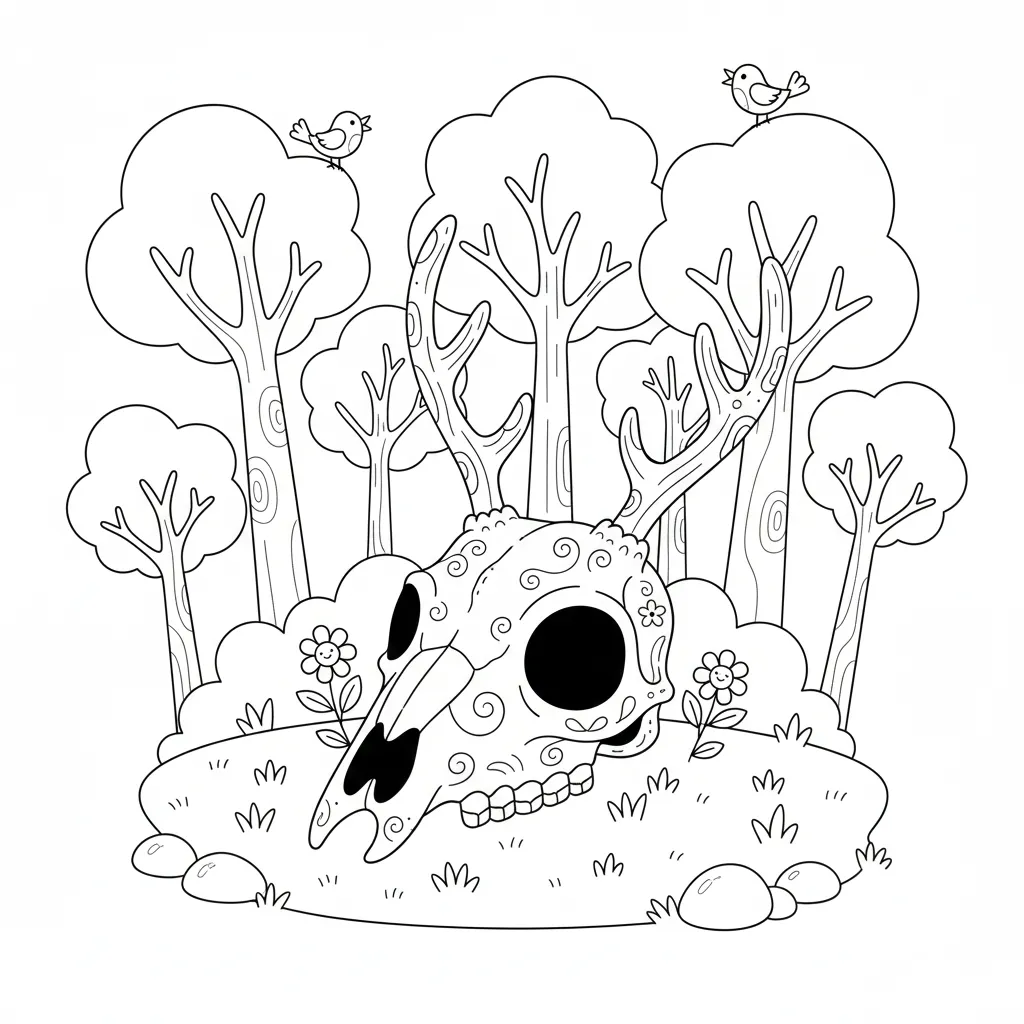 imagen para colorear Calavera 2 niño