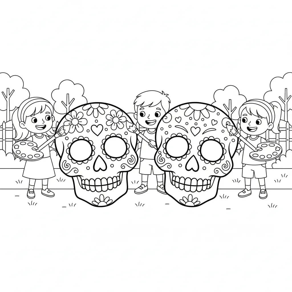 Calavera 5 para colorear para imprimir gratis