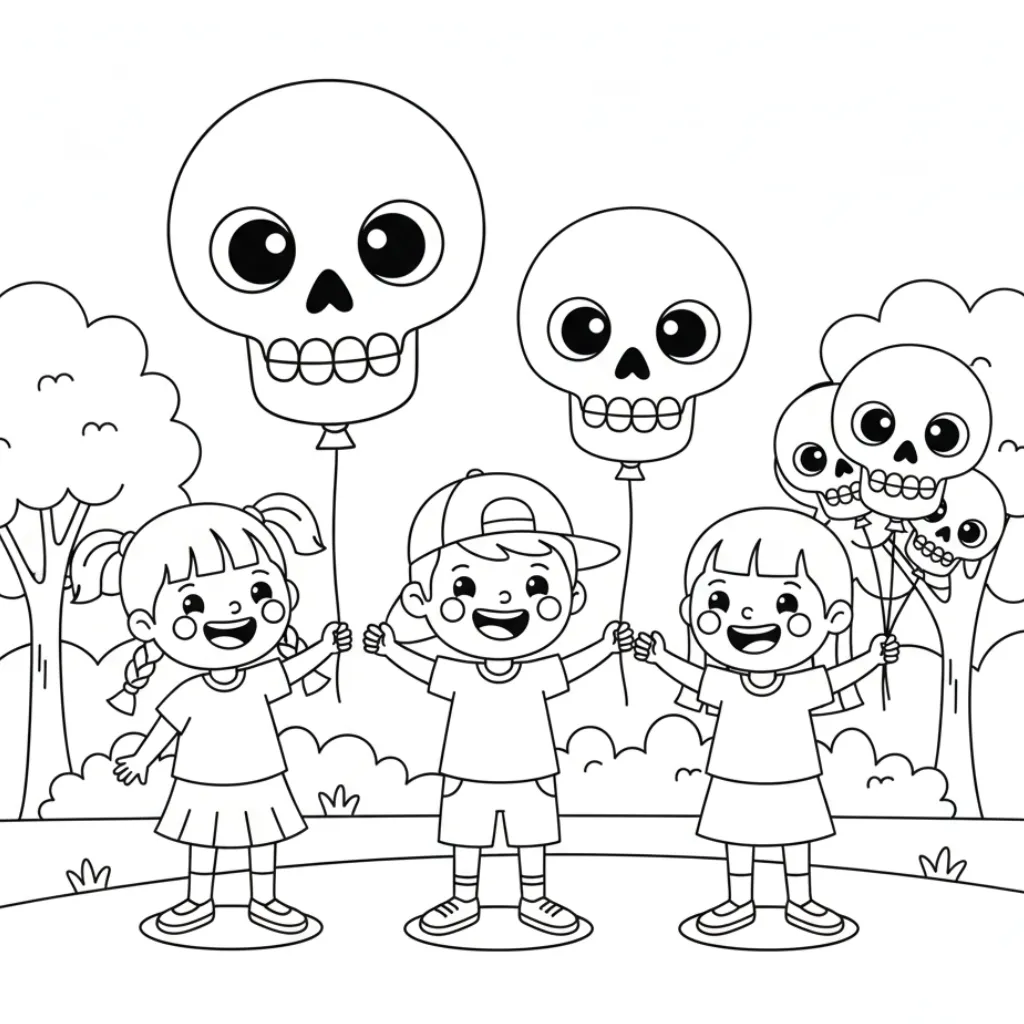 Calavera 6 para colorear para niño de 7 años