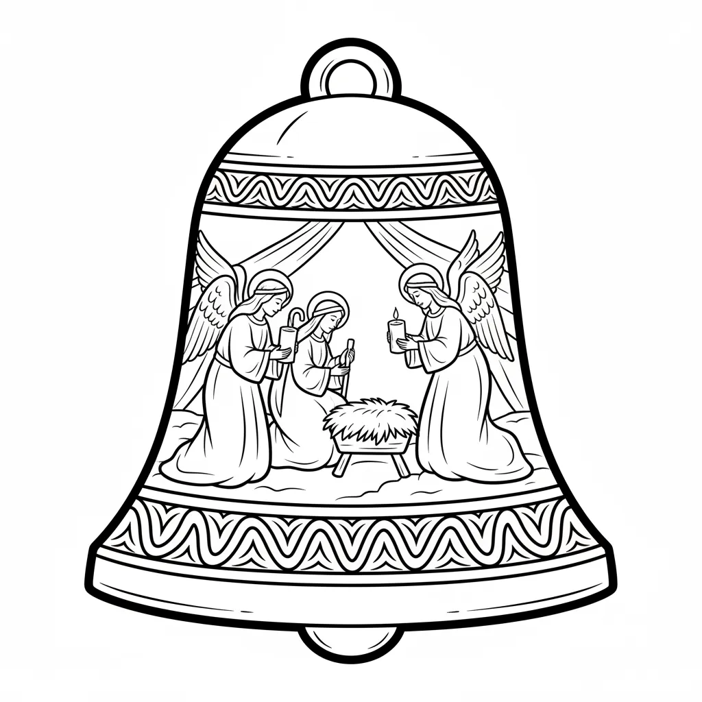 Campana para colorear para imprimir pdf