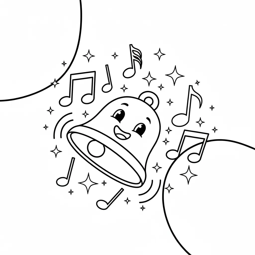 Campana para colorear para imprimir pdf 1