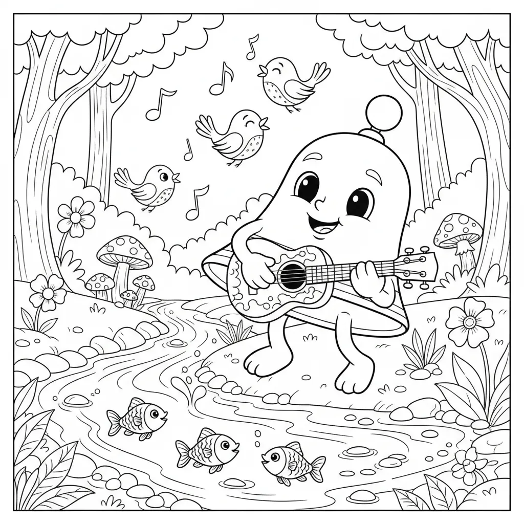 Campana de niño para colorear para imprimir