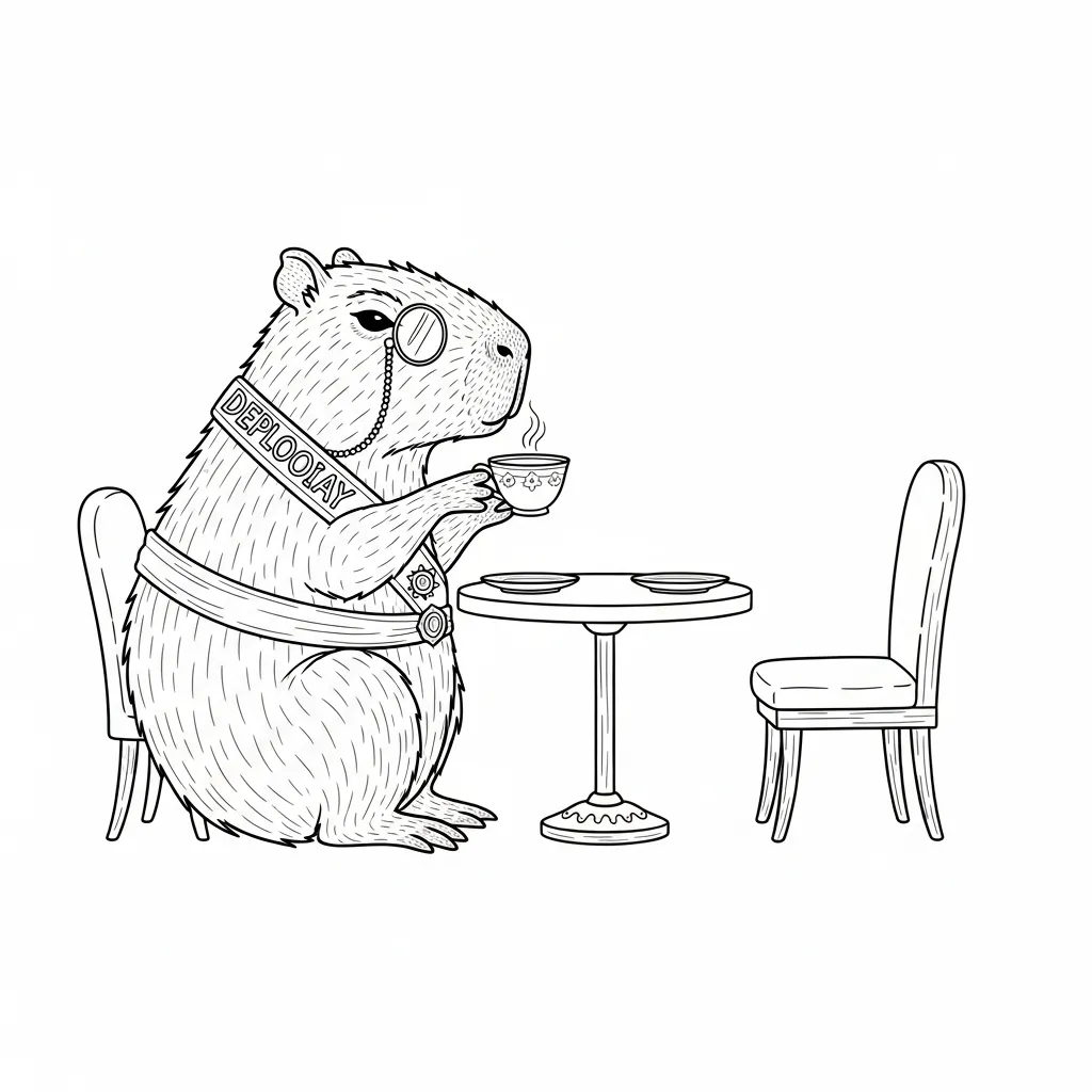 imagen para colorear Capibara niño