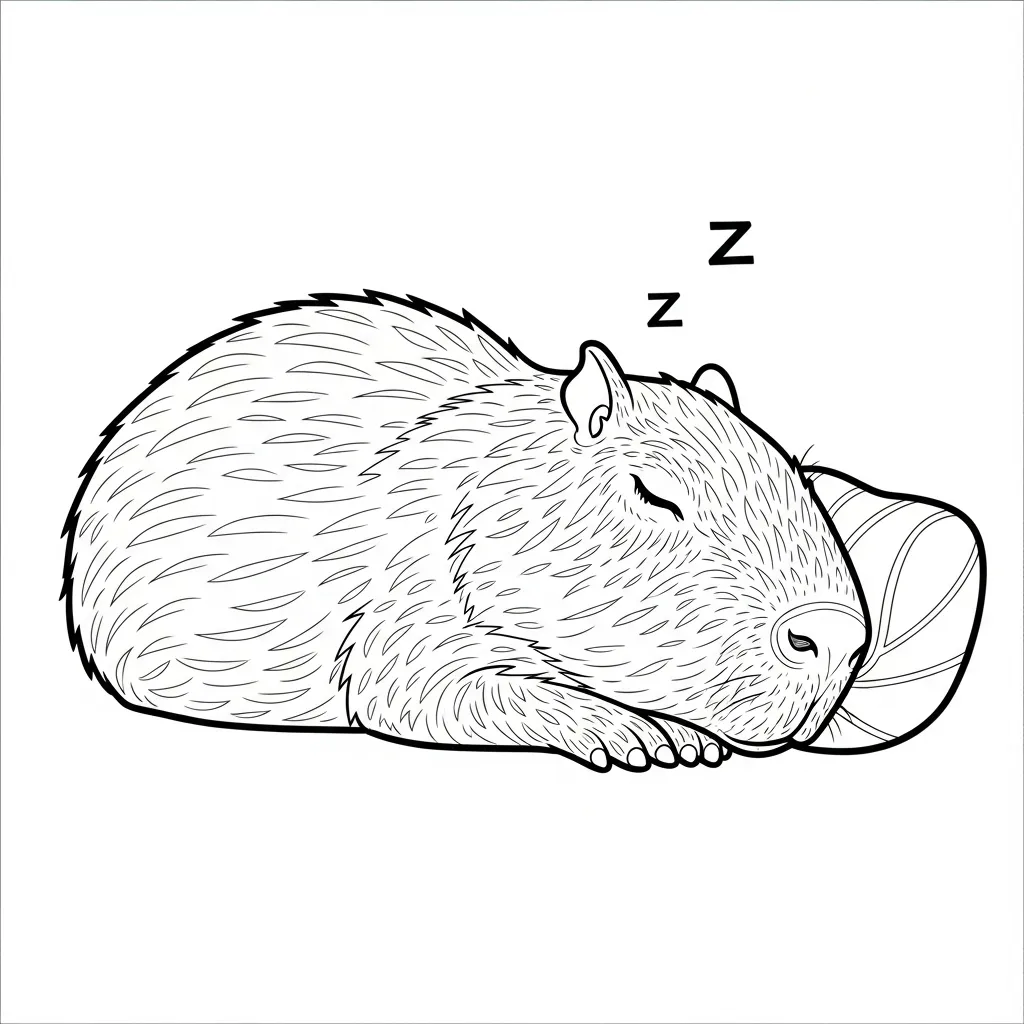 Capibara para colorear para primaria