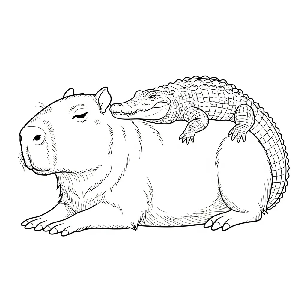 Capibara para dibujar e imprimir