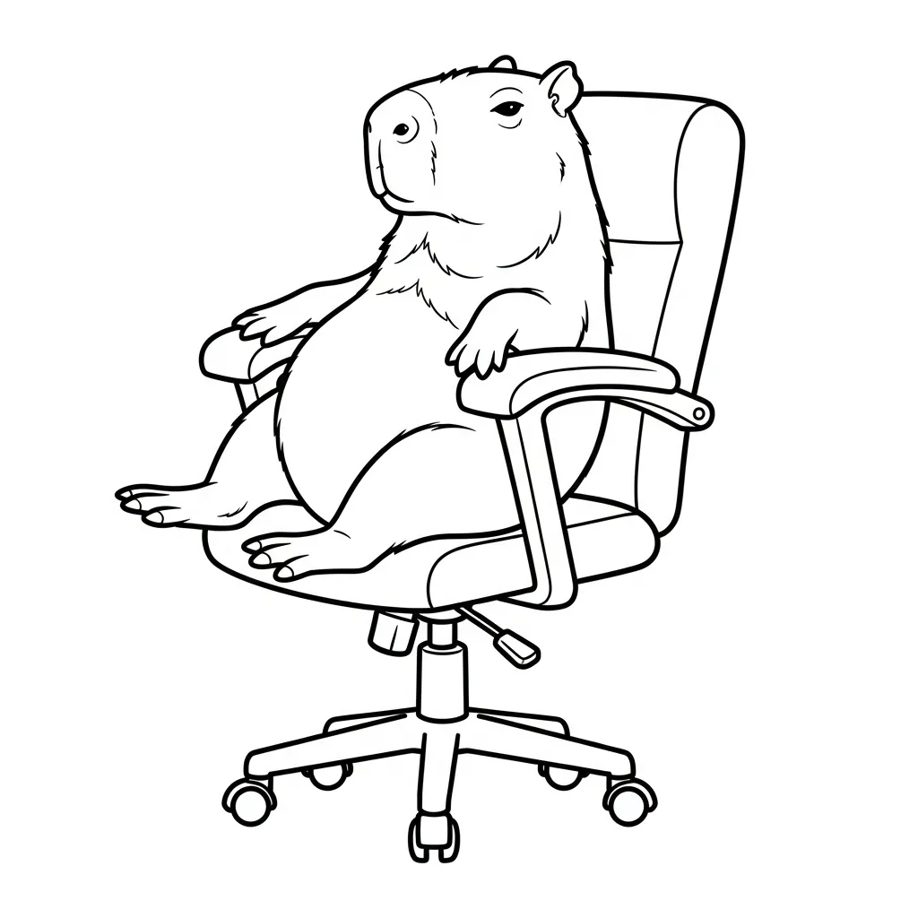 Capibara para colorear para niño para imprimir gratis