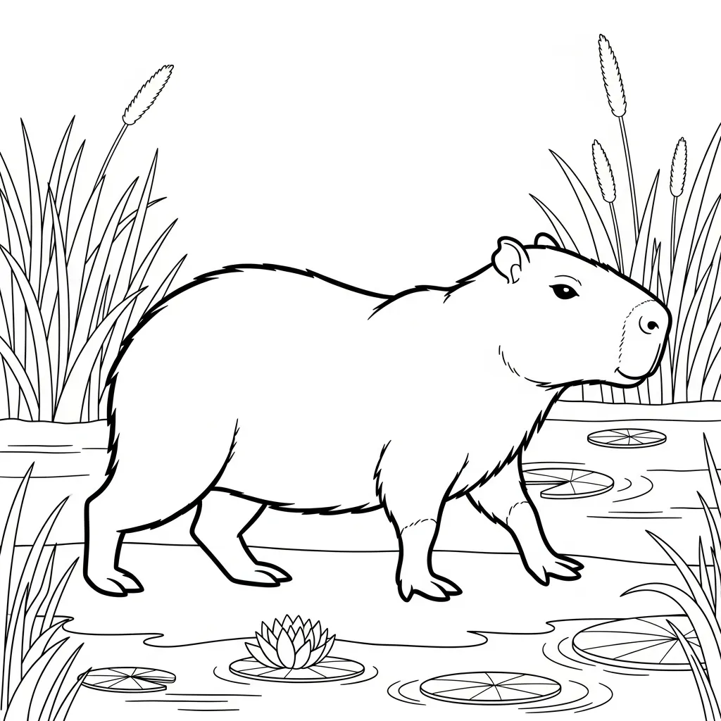 imprimir Capibara para colorear
