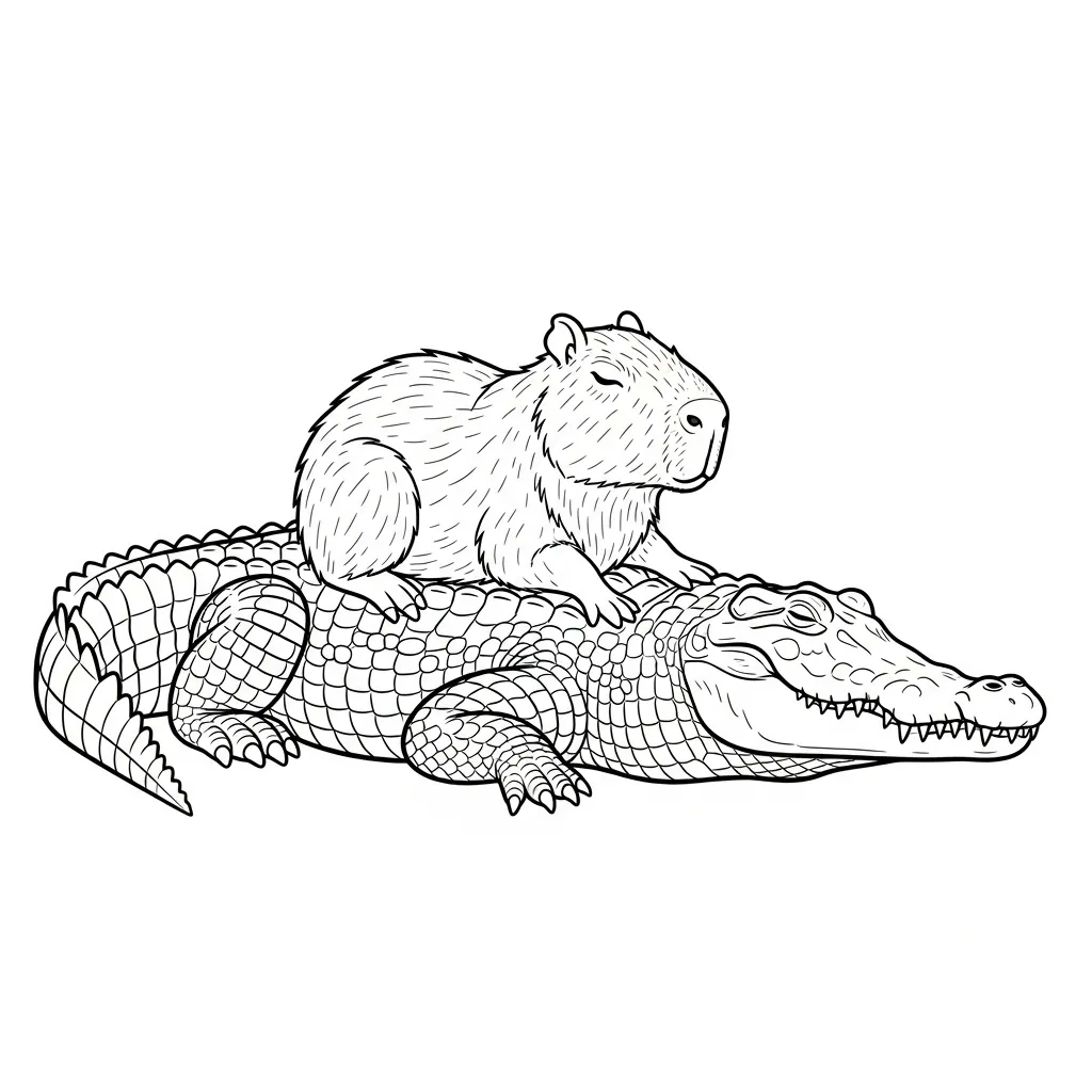 Capibara para colorear gratis en línea