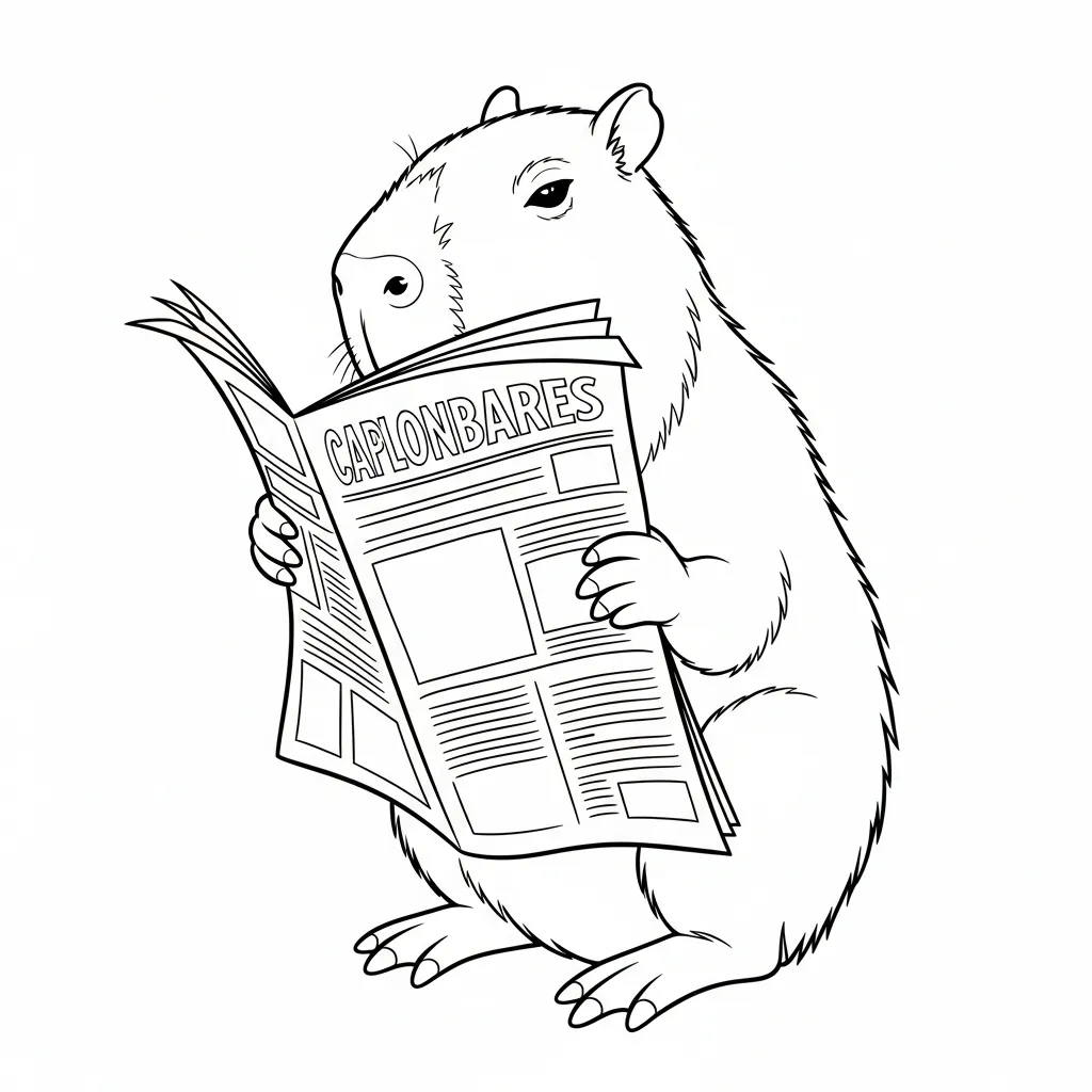 Capibara para colorear para imprimir para niño de 3 años 1