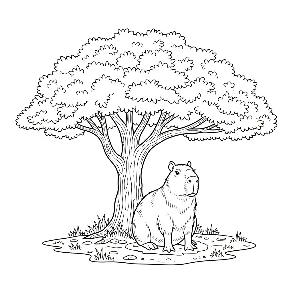 Capibara para colorear para niño