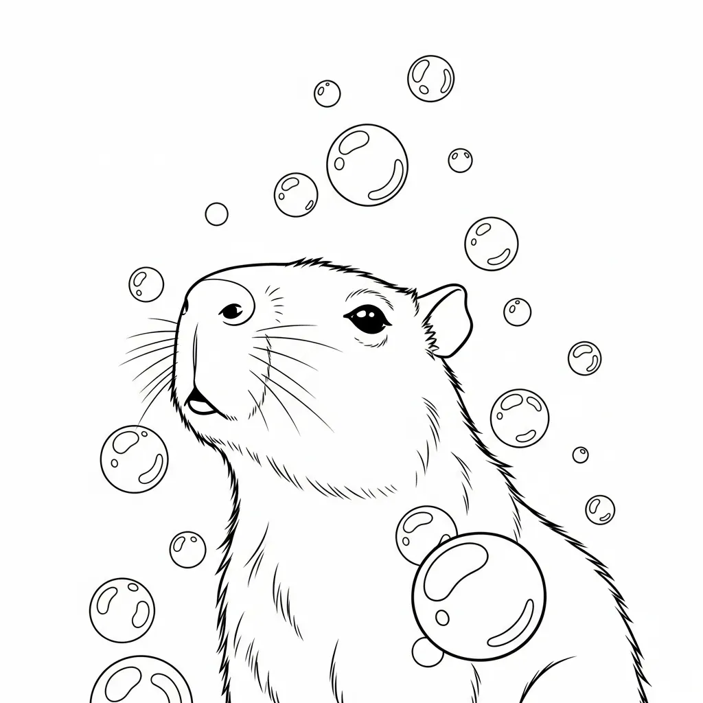 Capibara para colorear gratis