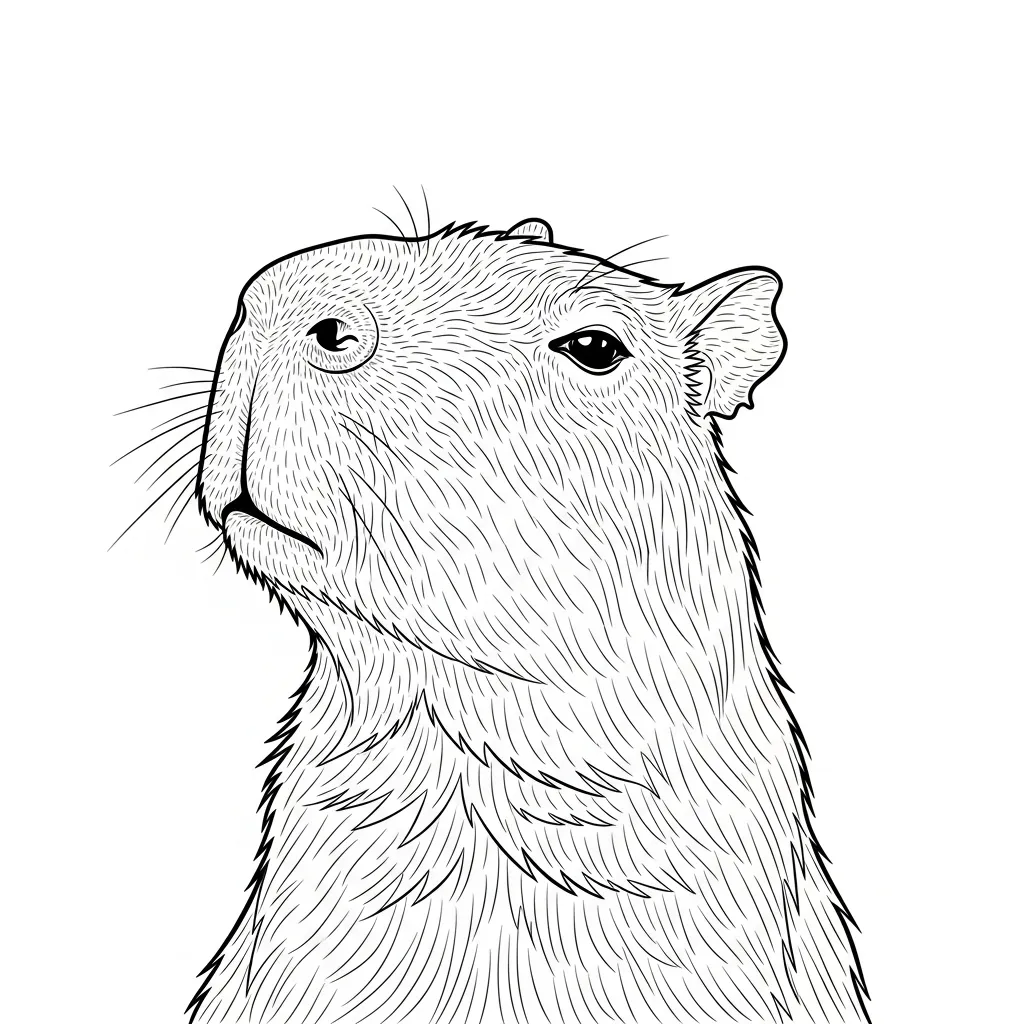 Capibara para colorear para imprimir pdf gratis