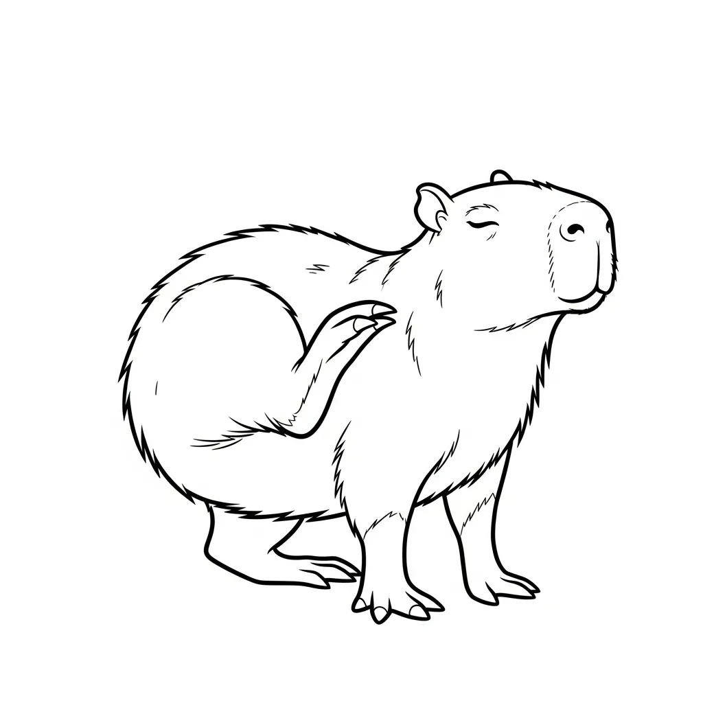 Capibara para colorear para niño de 4 años