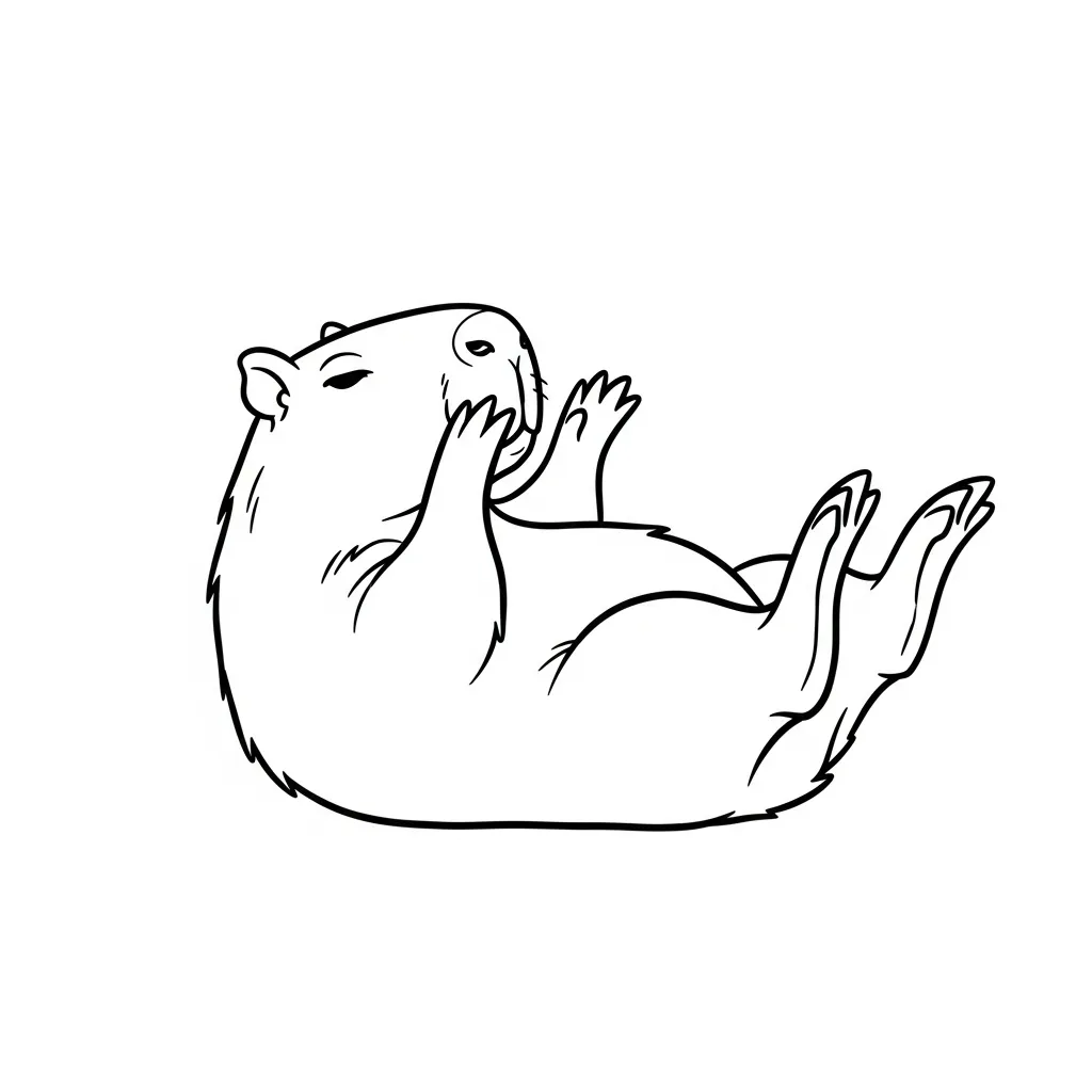 Capibara para colorear para imprimir para niño de 3 años