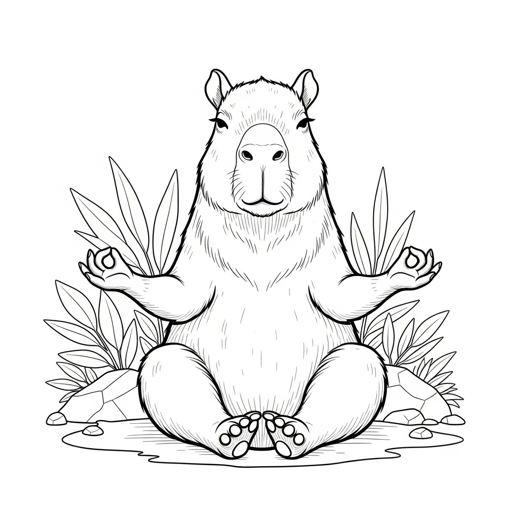 imagen de Capibara para colorear para niño