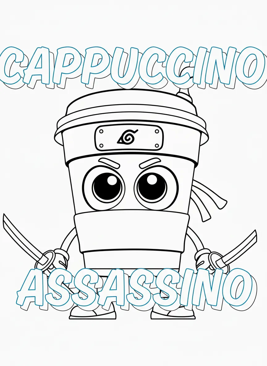 Cappuccino Assassino para colorear y dibujo para imprimir 1