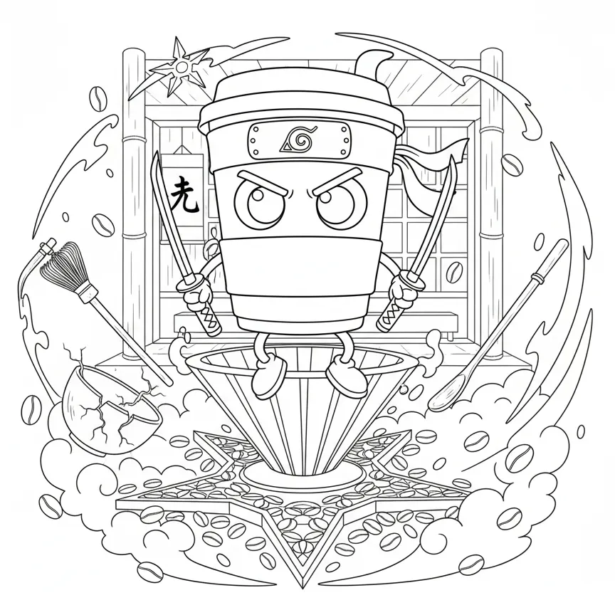 Cappuccino Assassino para colorear para niño de 4 años