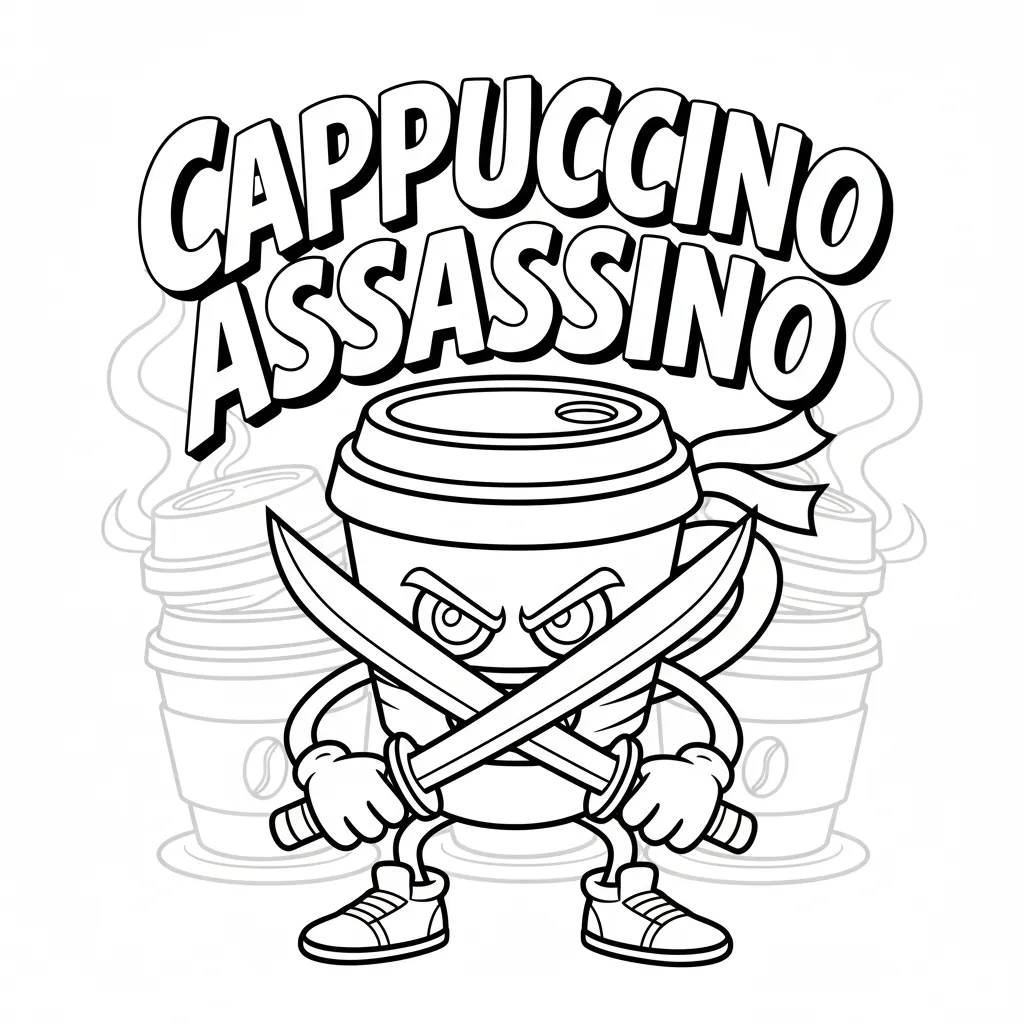 Cappuccino Assassino para colorear en línea para niño