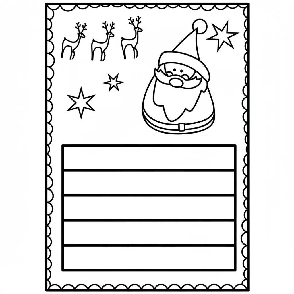 Carta A Papá Noel 10 para colorear para imprimir para niño de 10 años