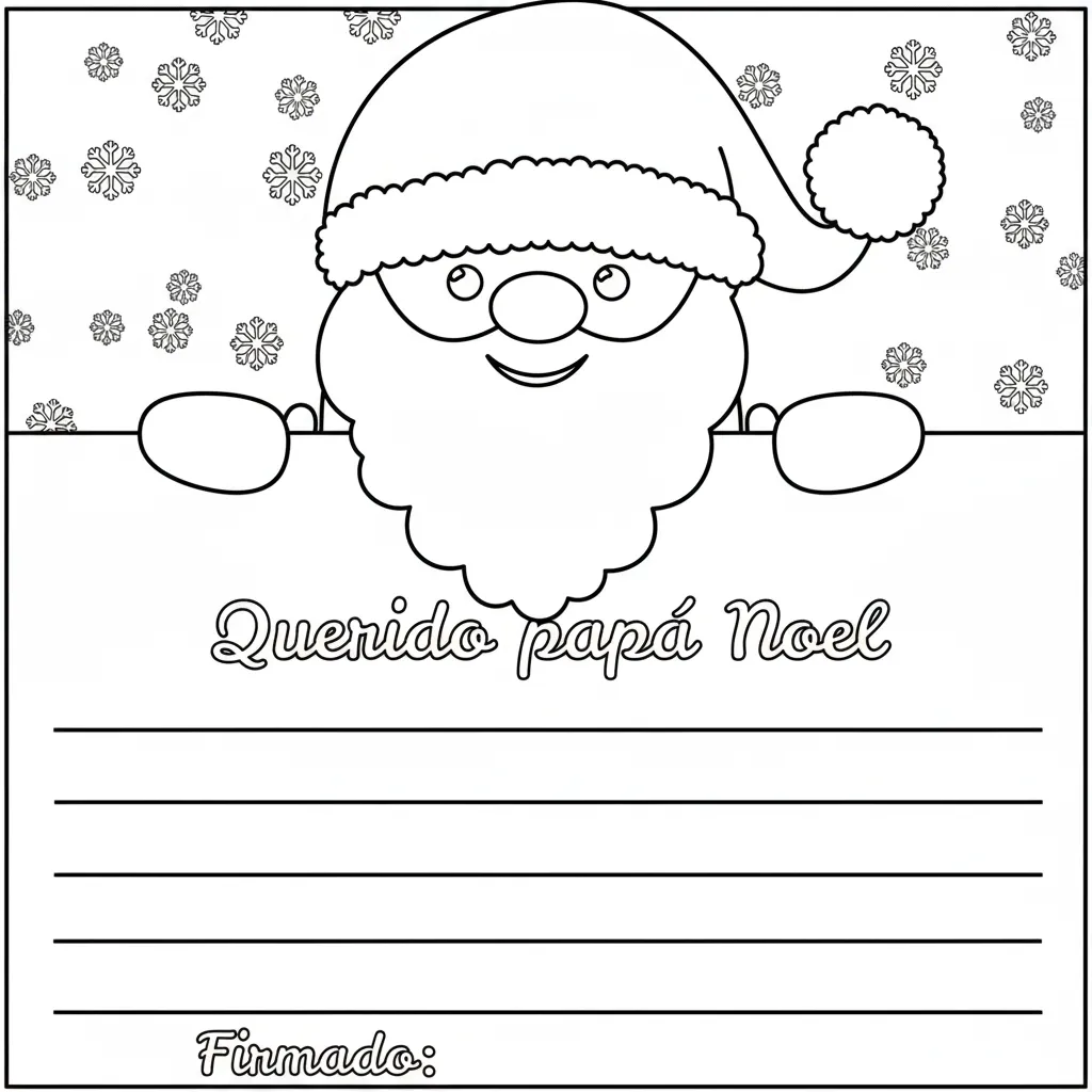 Carta A Papá Noel 13 para colorear para imprimir
