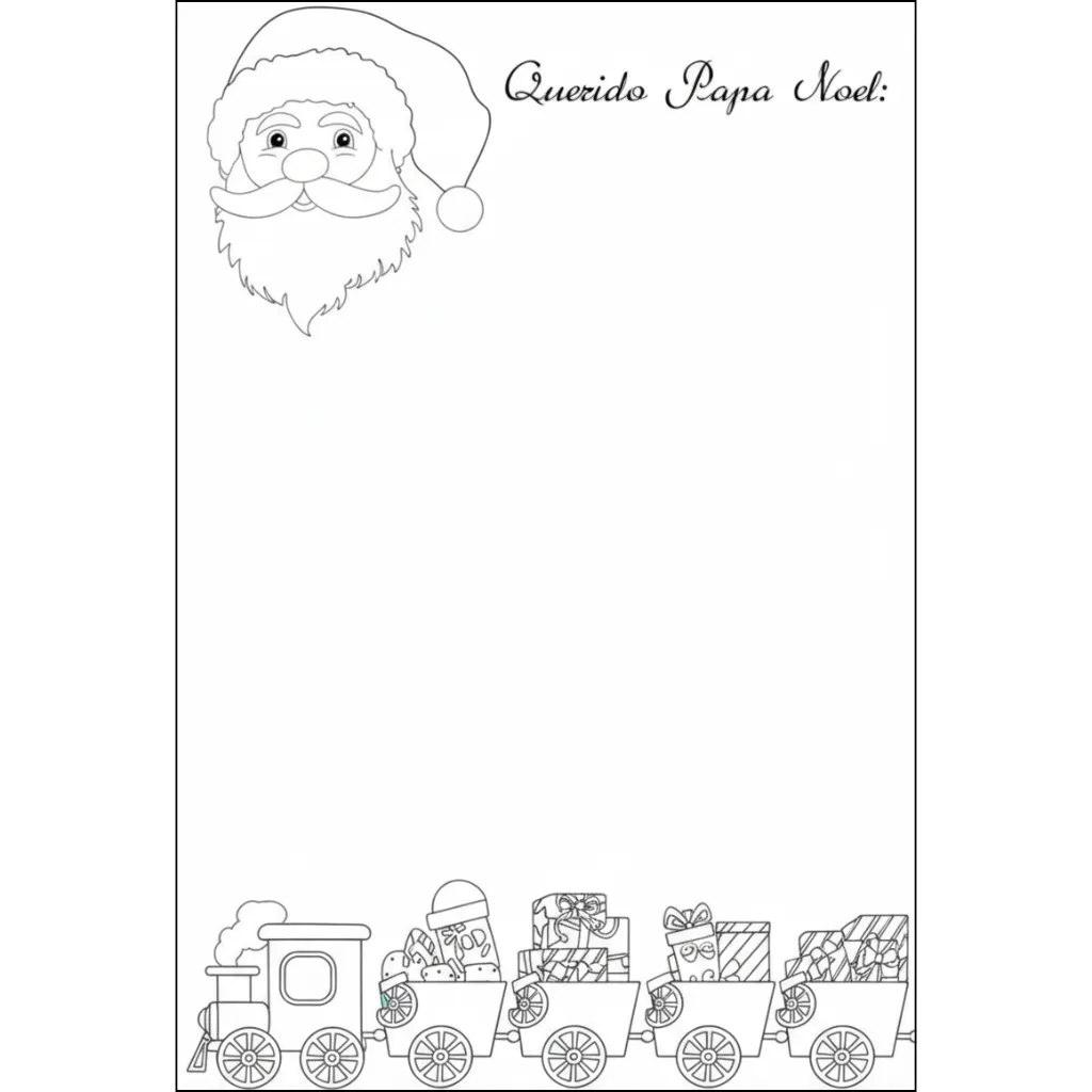 Carta A Papá Noel 14 para colorear para niño de 2 años