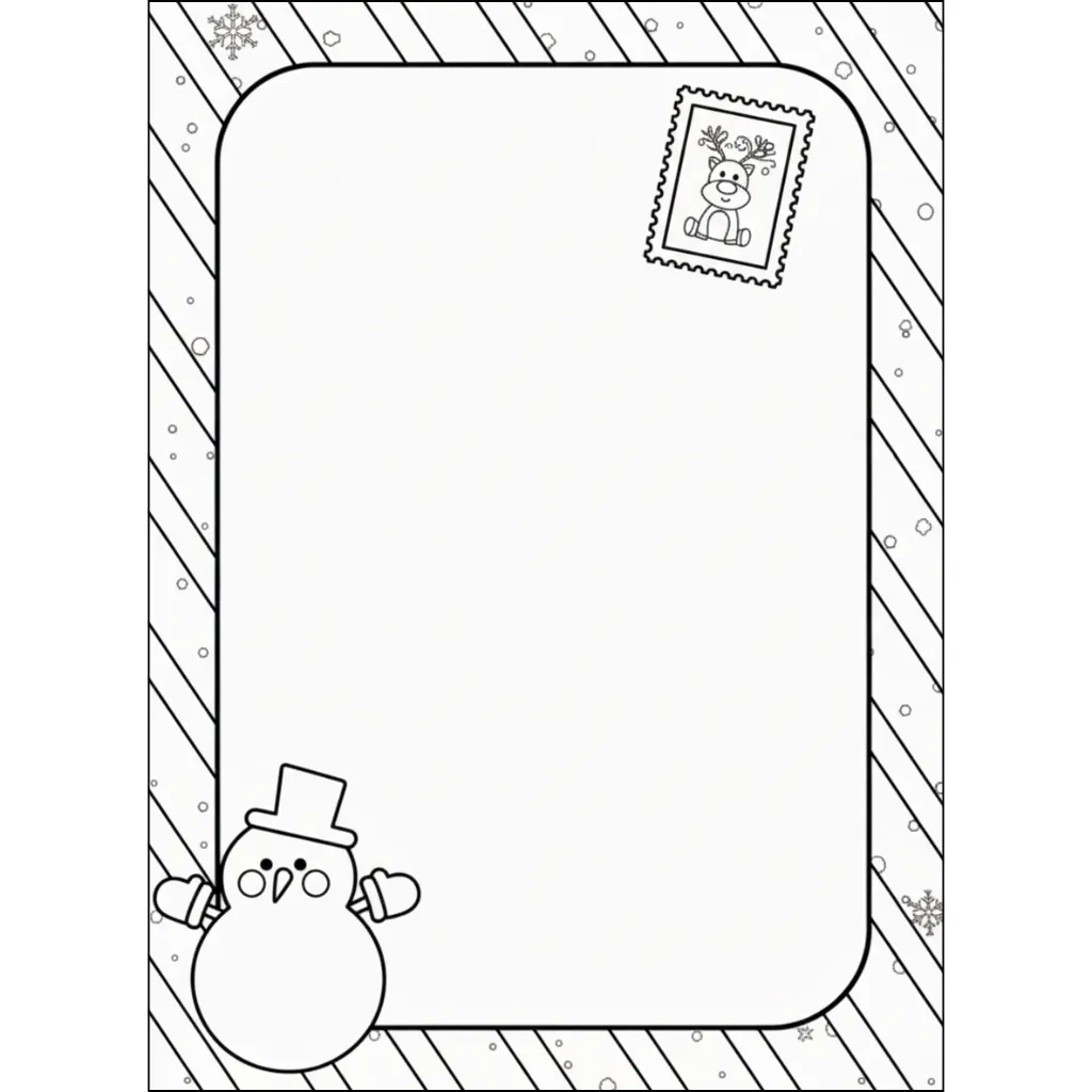 imprimir Carta A Papá Noel 17 para colorear para niño