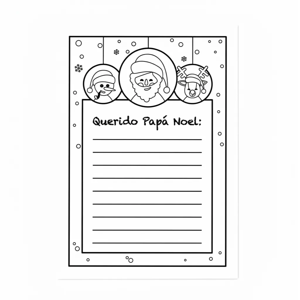 Carta A Papá Noel 18 para colorear para niño de 2 años