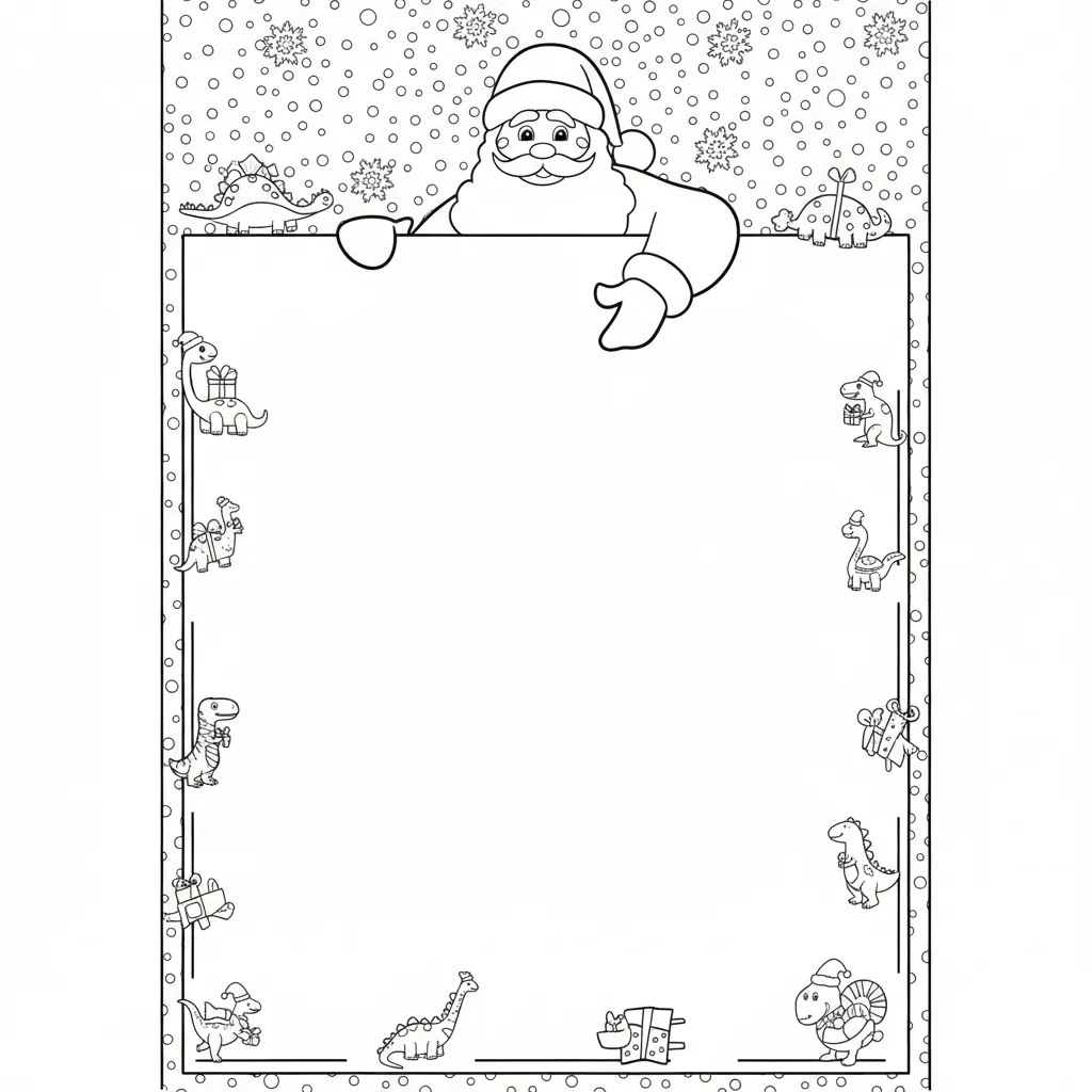 Carta A Papá Noel 6 para colorear para niño de 2 años