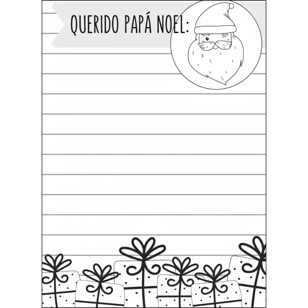 Carta A Papá Noel 9 para colorear para imprimir gratis