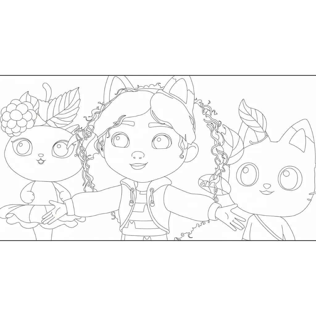 Casa de Muñecas de Gabby 1 para colorear para imprimir gratis