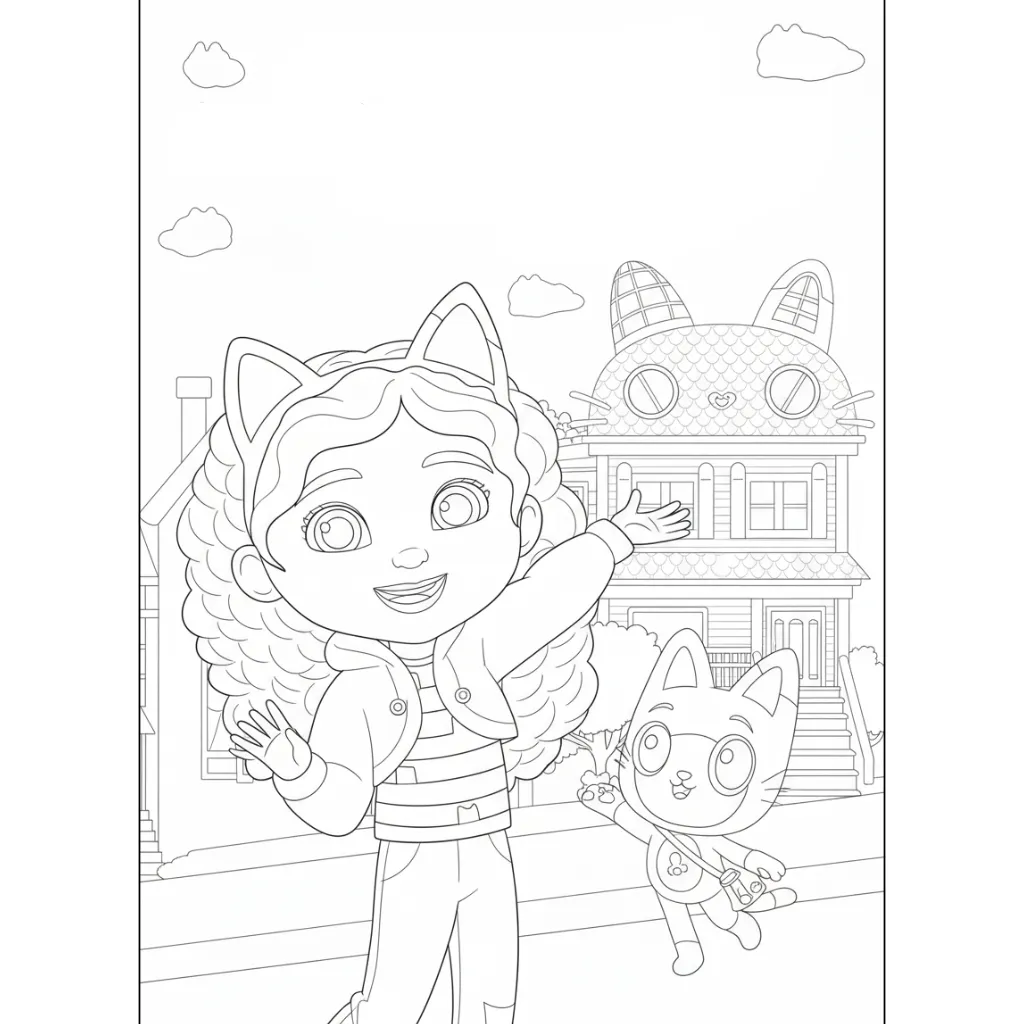 Casa de Muñecas de Gabby 12 para colorear para imprimir gratis pdf