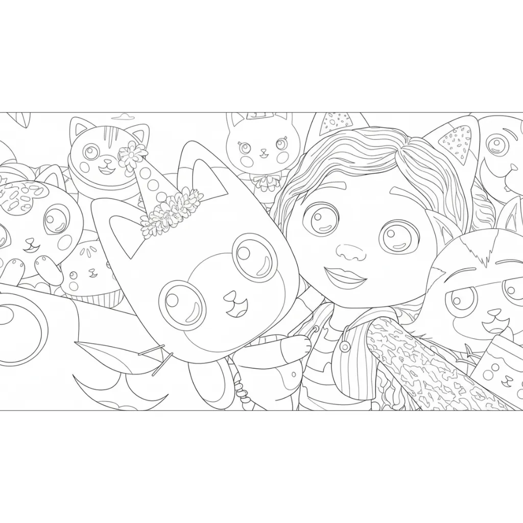 imagen para colorear Casa de Muñecas de Gabby 13 niño