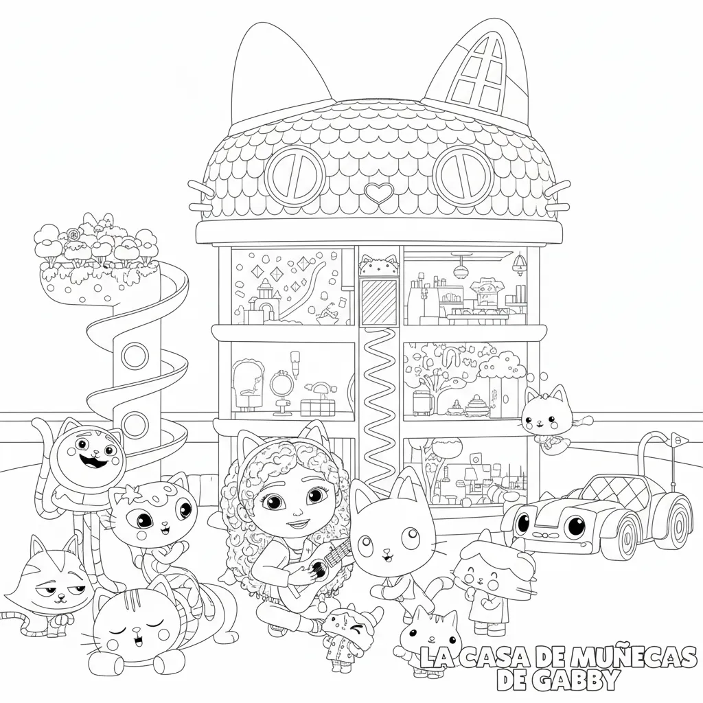 imagen para colorear Casa de Muñecas de Gabby 19 niño