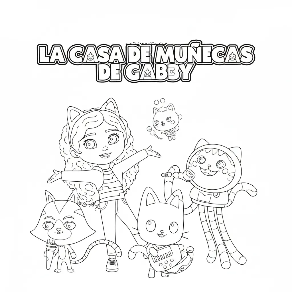Casa de Muñecas de Gabby 20 para colorear para imprimir para niños