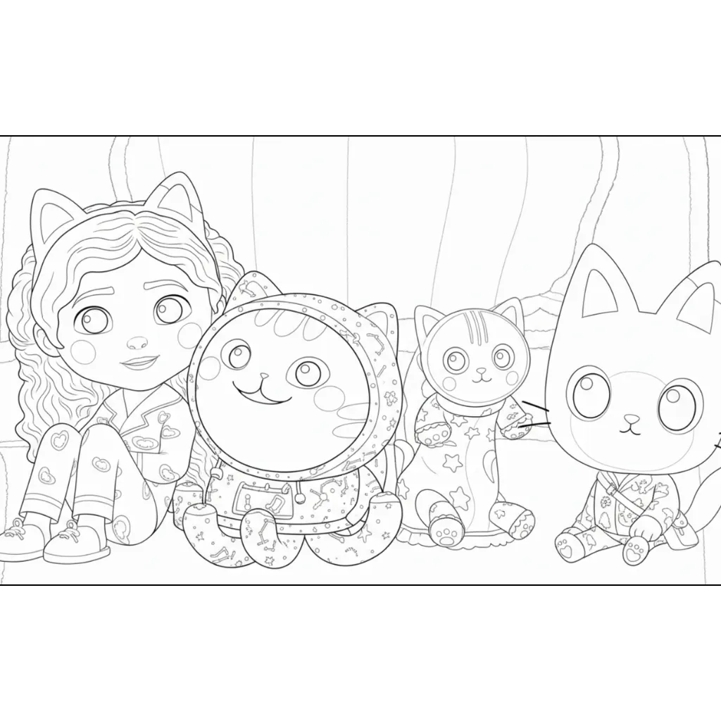 Casa de Muñecas de Gabby 3 para colorear para imprimir pdf