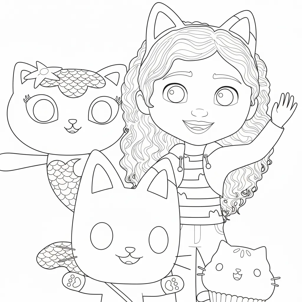 Casa de Muñecas de Gabby 4 para colorear para niño