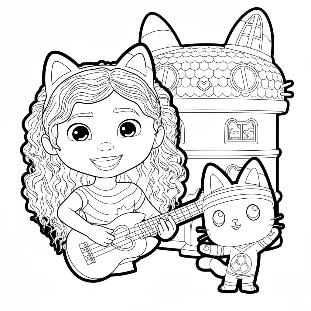 Casa de Muñecas de Gabby 5 para colorear gratis