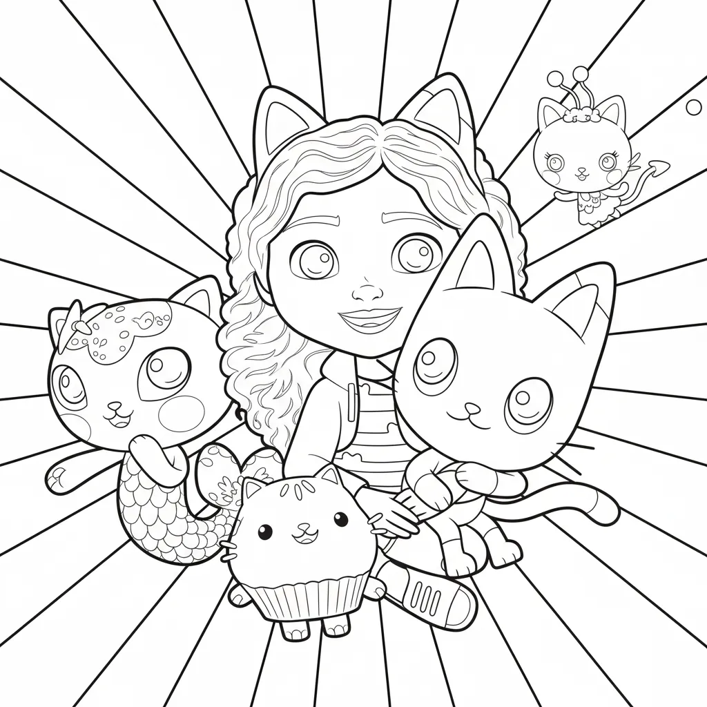 Casa de Muñecas de Gabby 6 de niño para colorear para imprimir