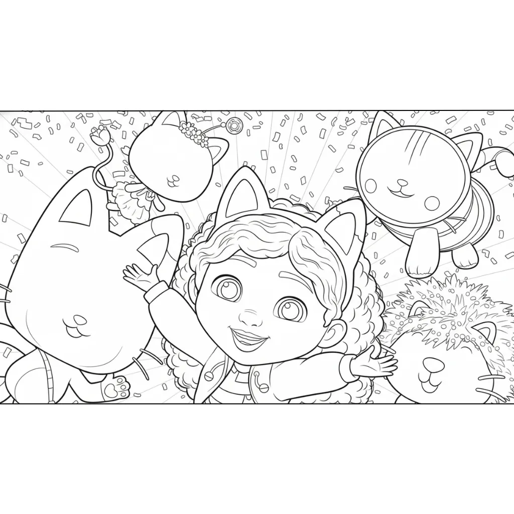 Casa de Muñecas de Gabby 7 para colorear y recortar