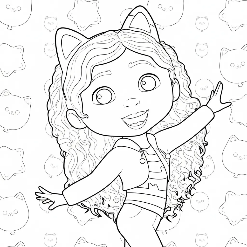 Casa de Muñecas de Gabby 8 para colorear y recortar