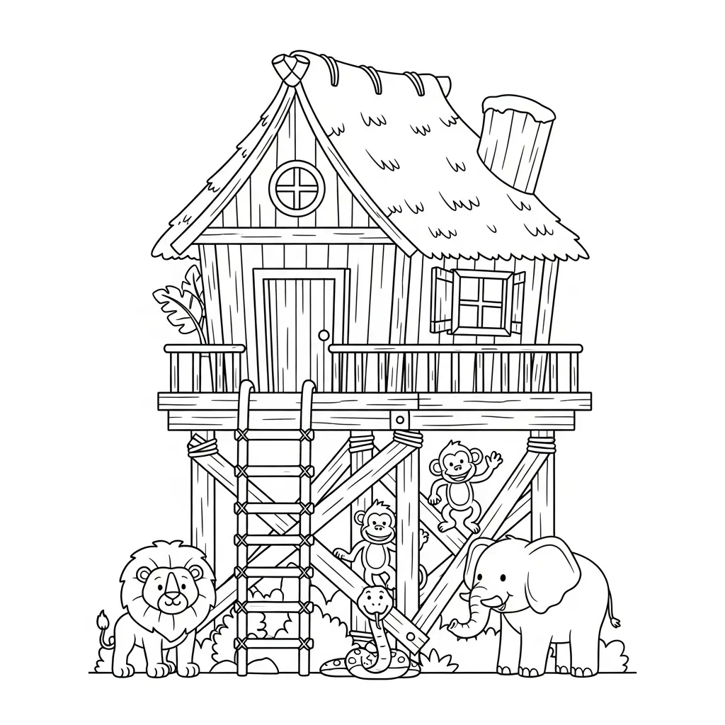 Casas para colorear para imprimir para niño de 4 años