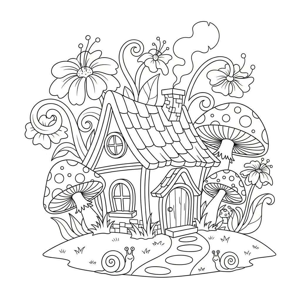 Casas para colorear y dibujos 1