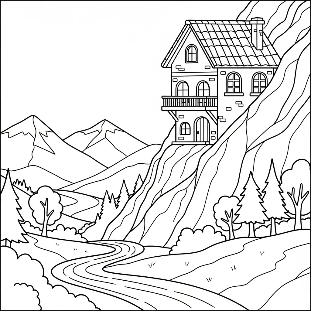 Casas para colorear para imprimir para niño de 4 años 1