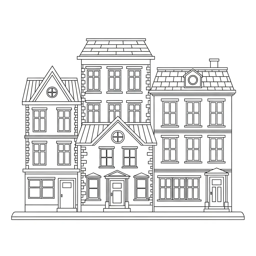 Casas para colorear gratis para niños 1