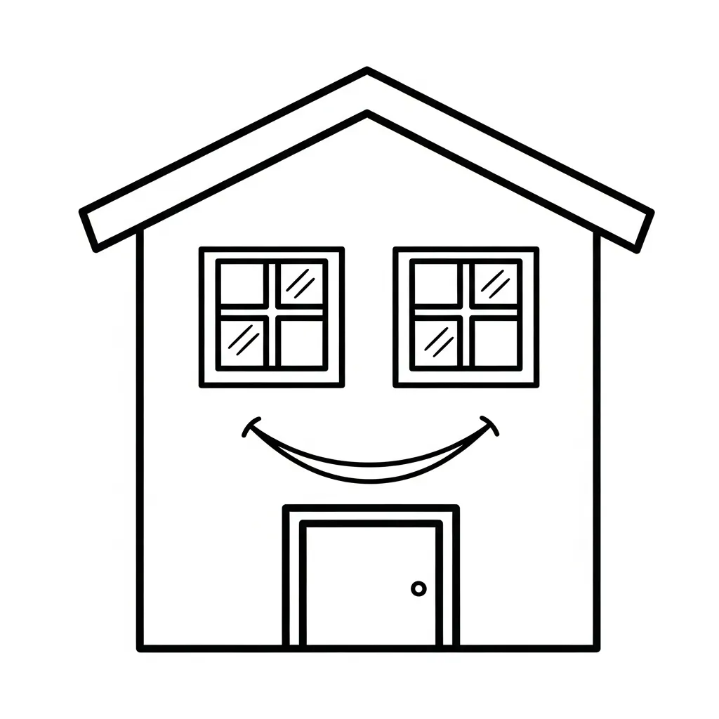 Casas para colorear para niños para imprimir gratis 1