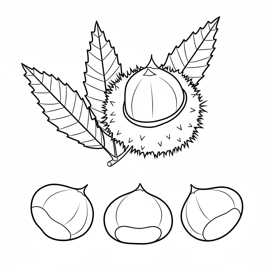 Castañas5 para colorear para niños para imprimir