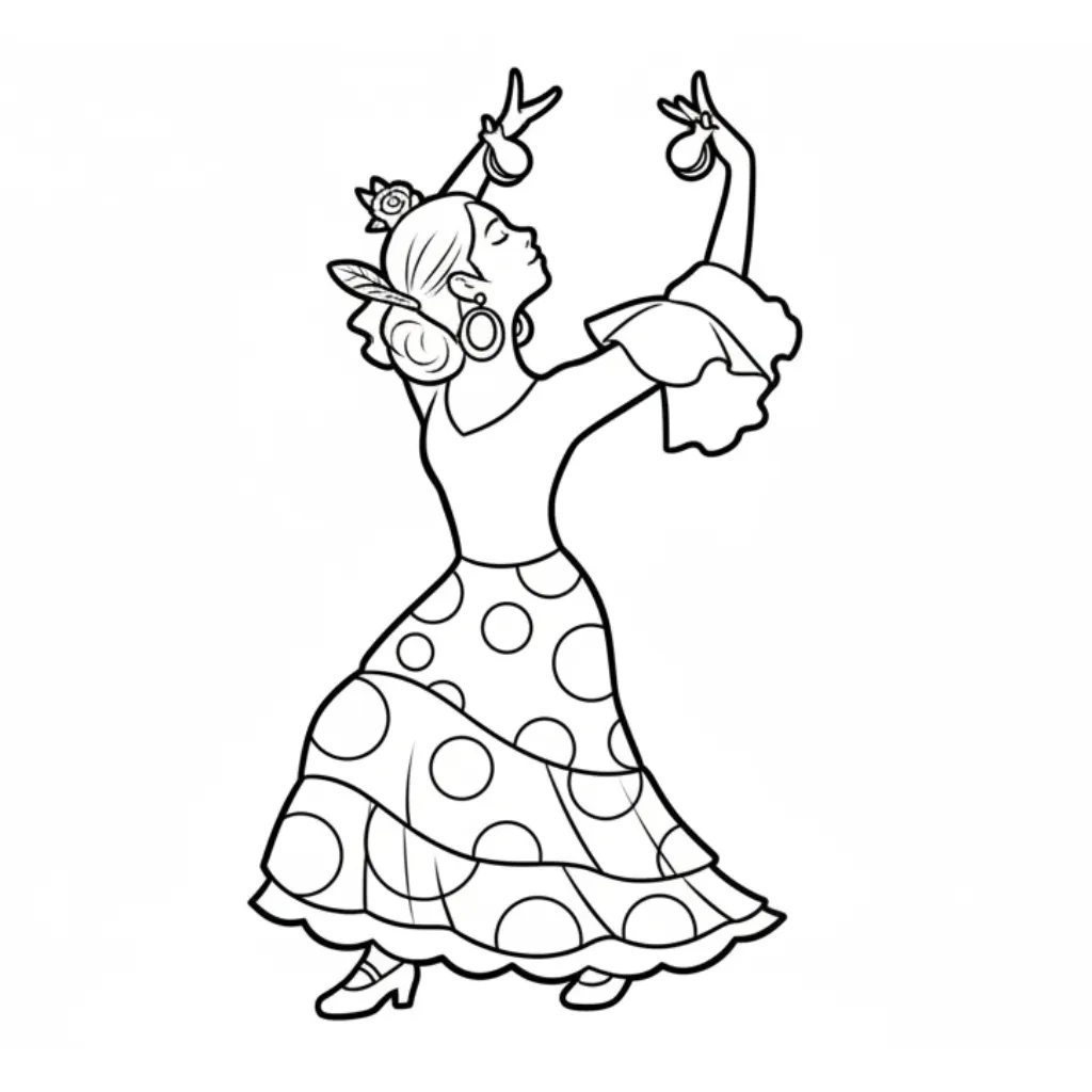 imagen de Castañuelas 14 para colorear para niño