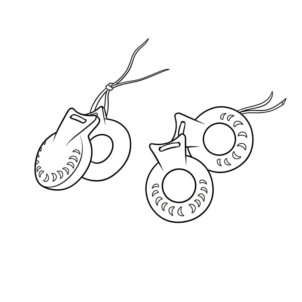 Castañuelas 2 para colorear para imprimir para niño de 4 años