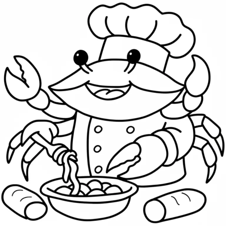 imagen para colorear Chef Crabracadabra niño