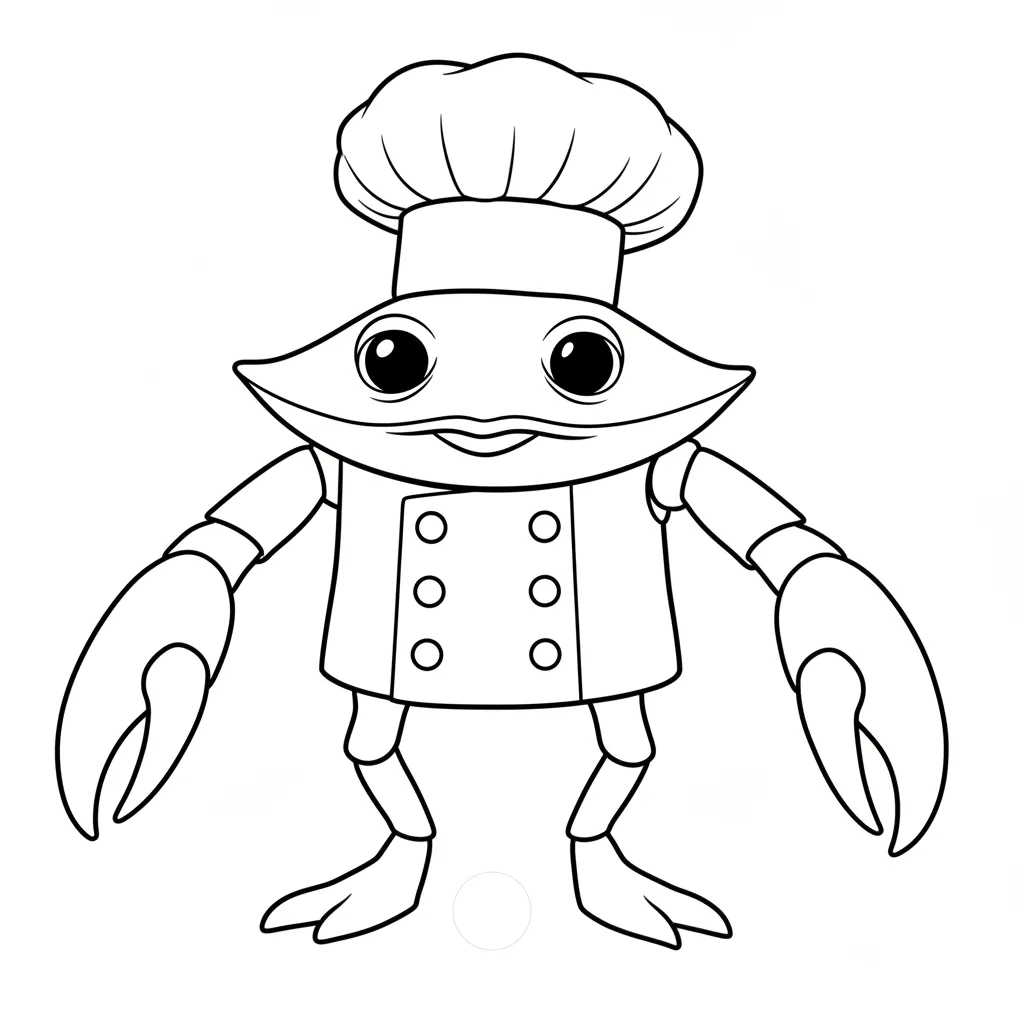 imagen de Chef Crabracadabra para colorear para niño 1